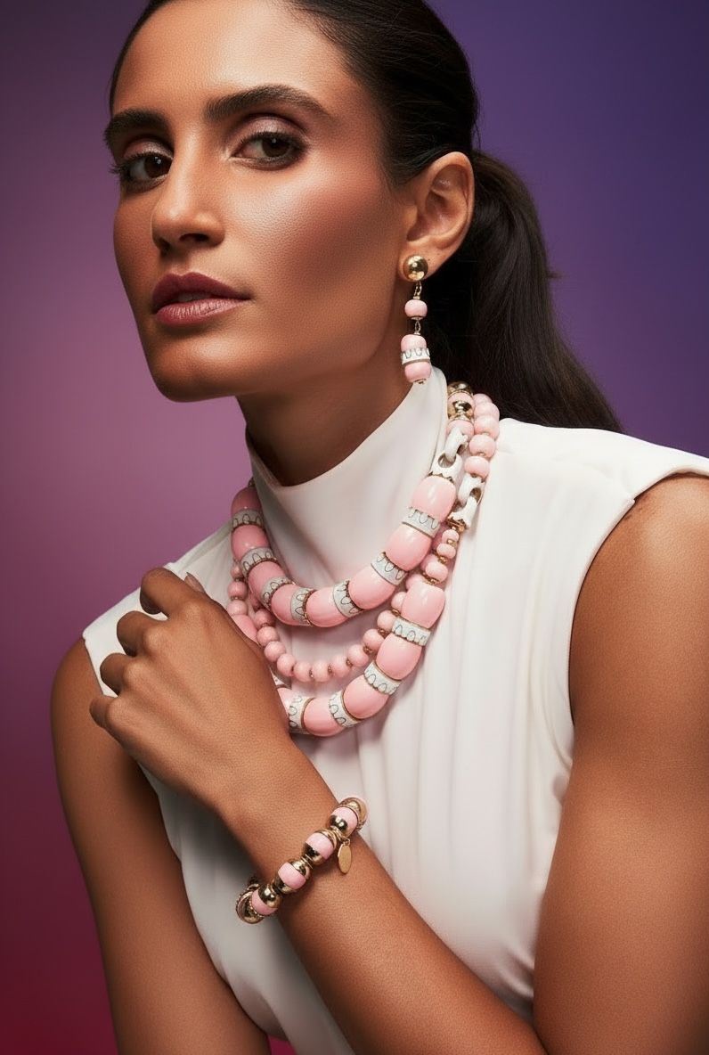 Yolanda Drop Earrings Pink