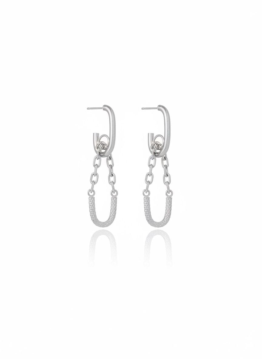 Grace Drop Earrings Rhodium Plated