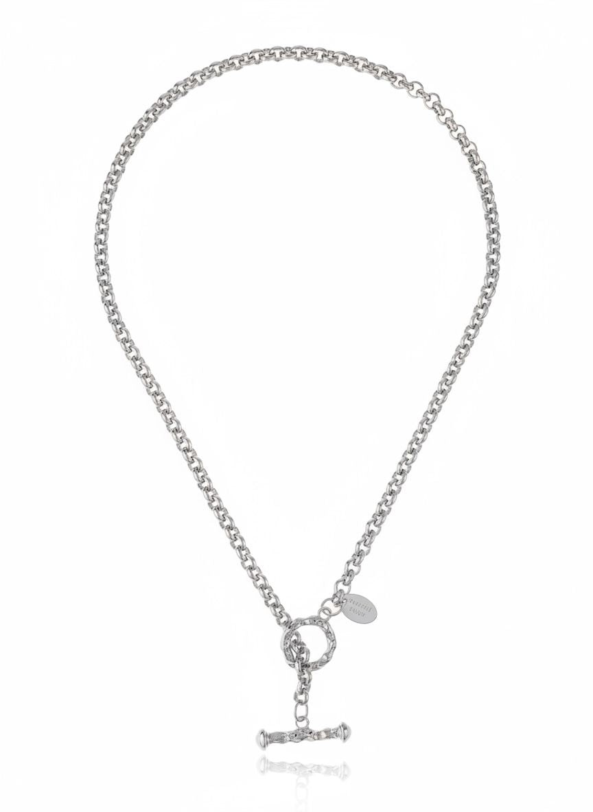 Sophia Chain Necklace Rhodium Plated