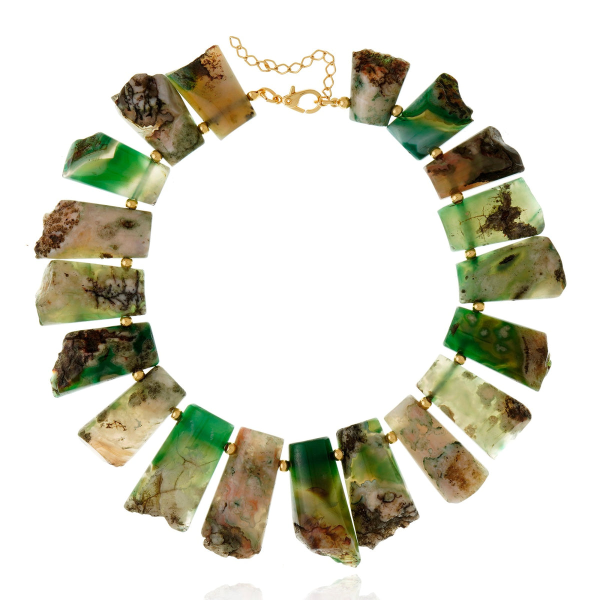 Iara Necklace Natural Green Agate