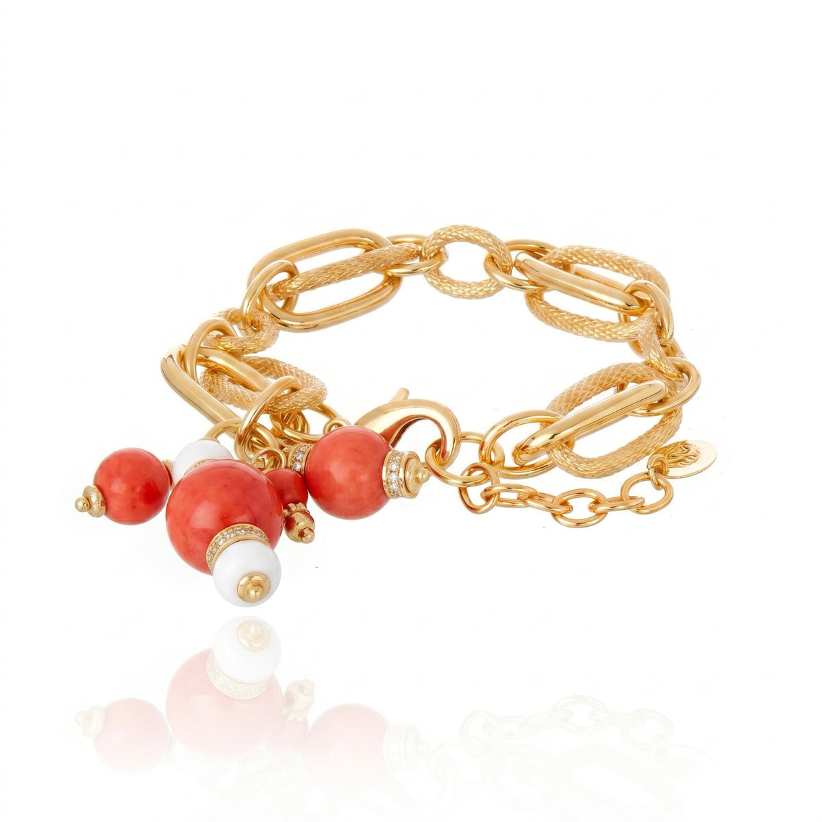 Zina Chain Bracelet Red Coral
