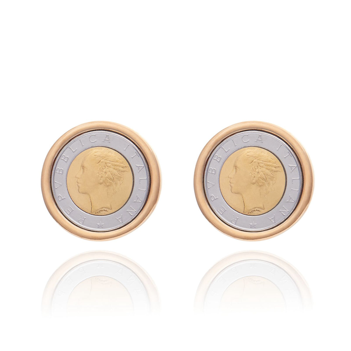 Estela Coin Studs Gold