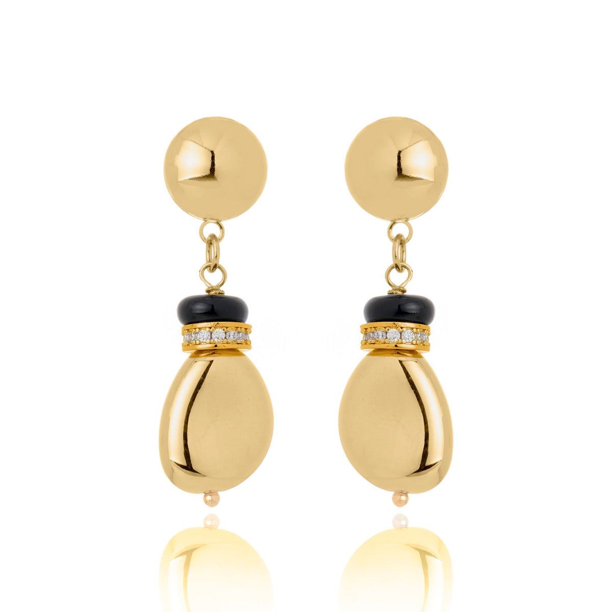 Volutta Earrings Black Gold