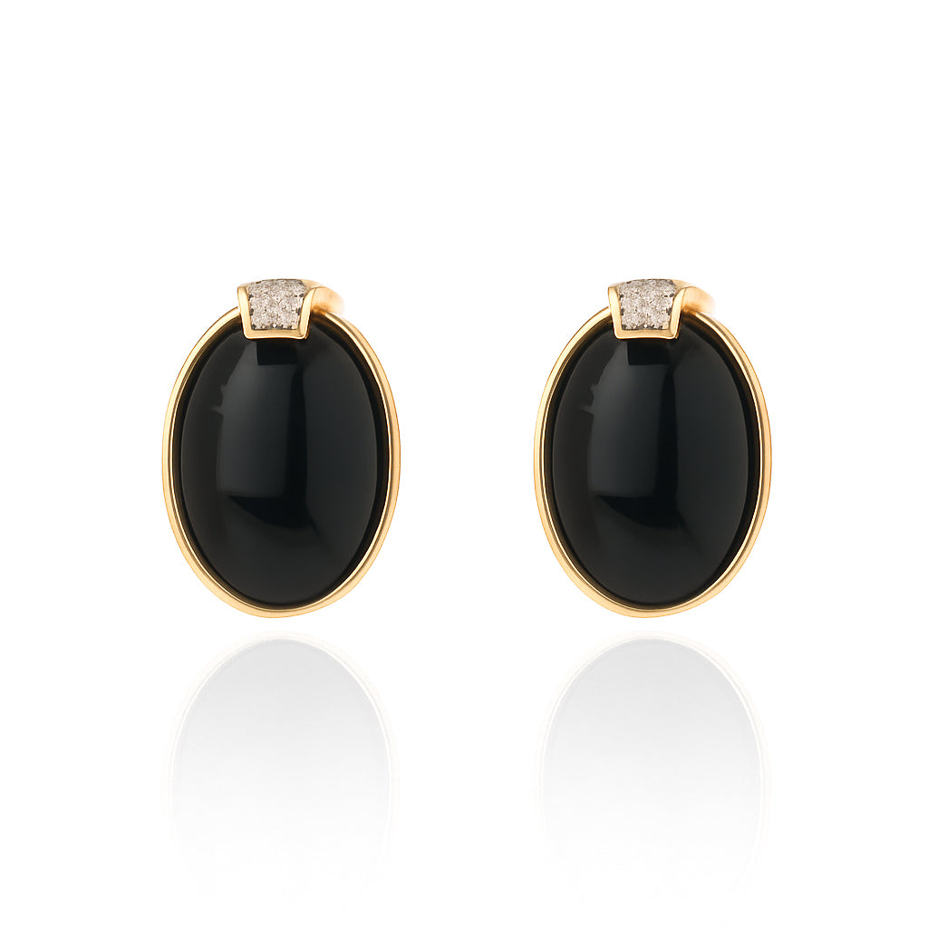 Splendore Earrings Black Agate
