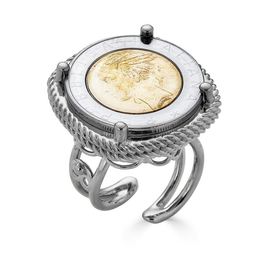 Rue Maxi Coin Ring Silver