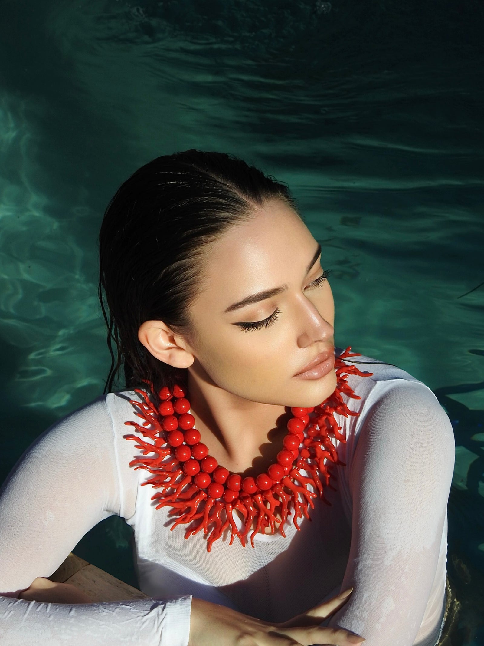 Lani Triple Necklace Red