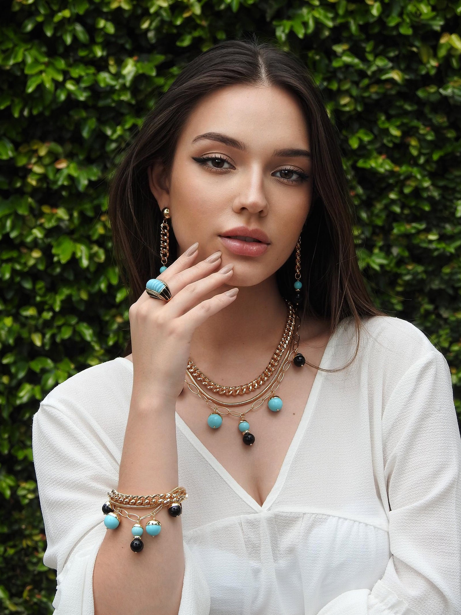 San Marco Turquoise Stone Charm Bracelet