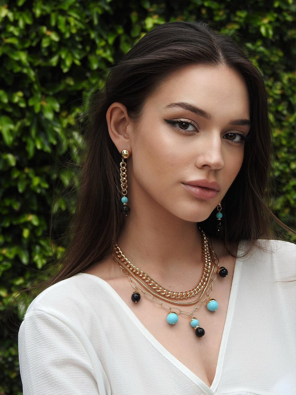 San Marco Stone Charm Earring Turquoise