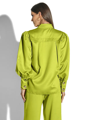 Alessia Long Sleeve Blouse  - Lime
