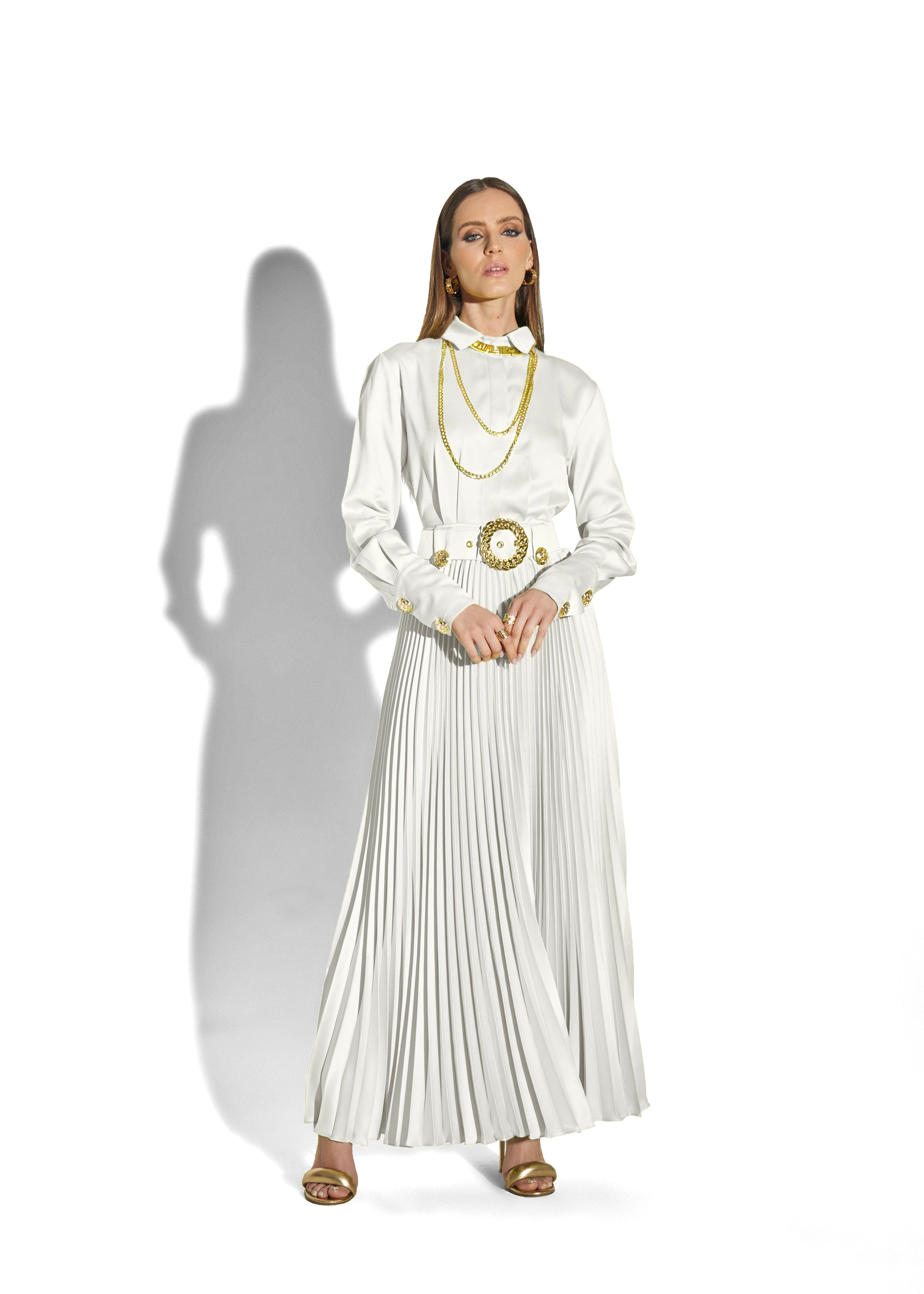 Flora Collared Maxi Dress - OFF WHITE
