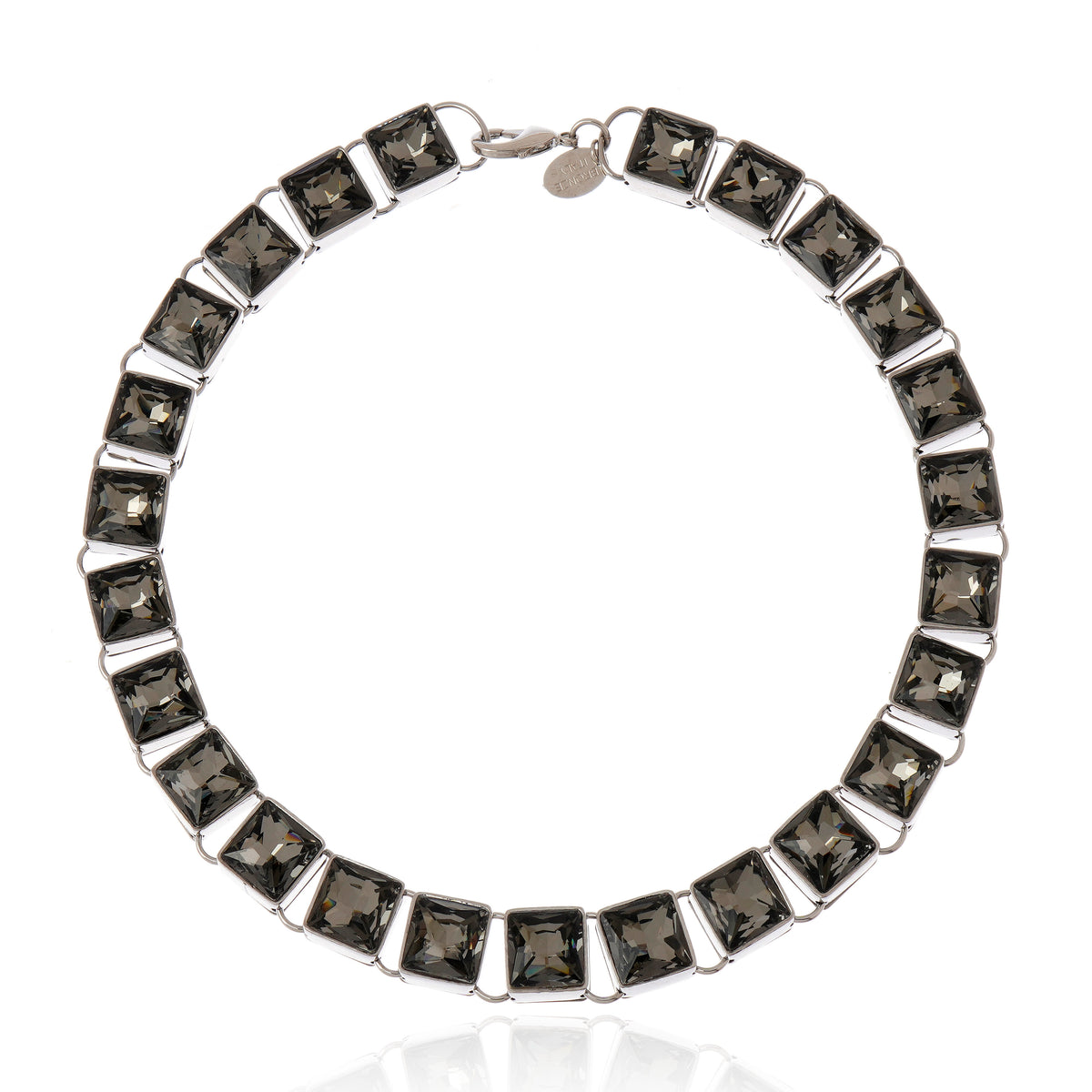 Honor Stone Necklace Rhodium