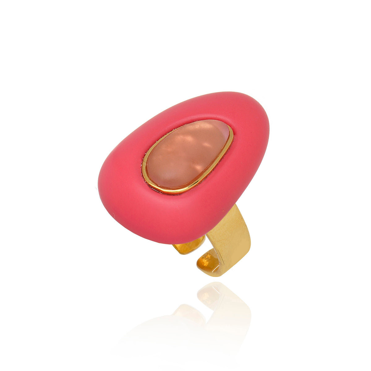 Resin Drop Ring Pink