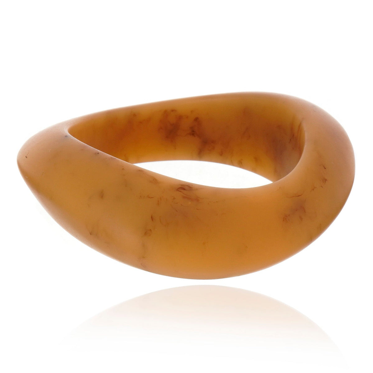 Max Wave Resin Bangle - Camel