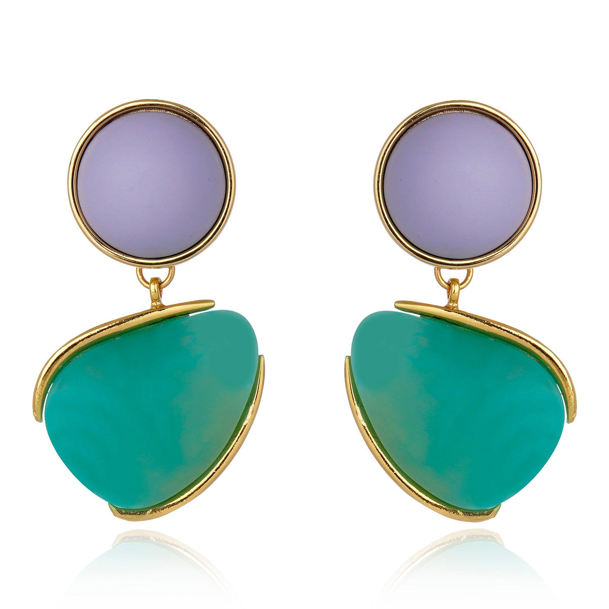 Dual Concept Resin Earring - Turquoise and Lavender