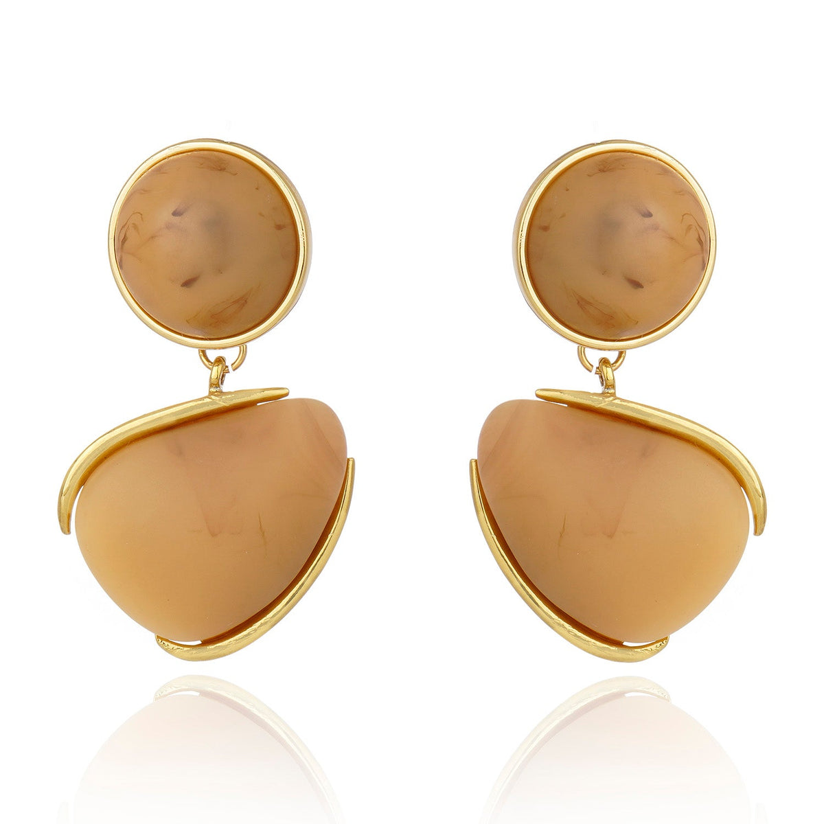 Dual Concept Resin Earring - Beige