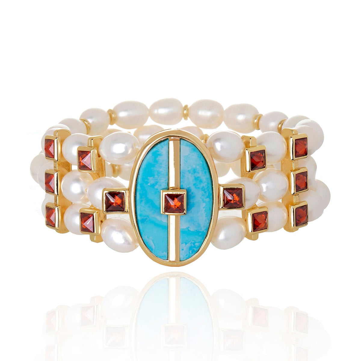 Inspire Pearl Bracelet Blue Howlite