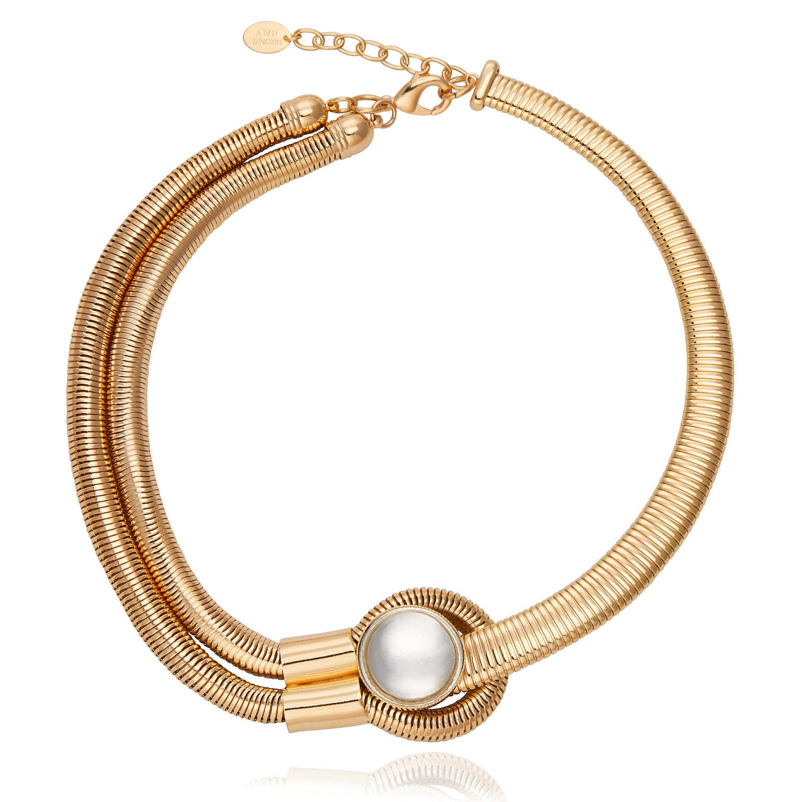 Bali Double Necklace - Crystal Cabochon