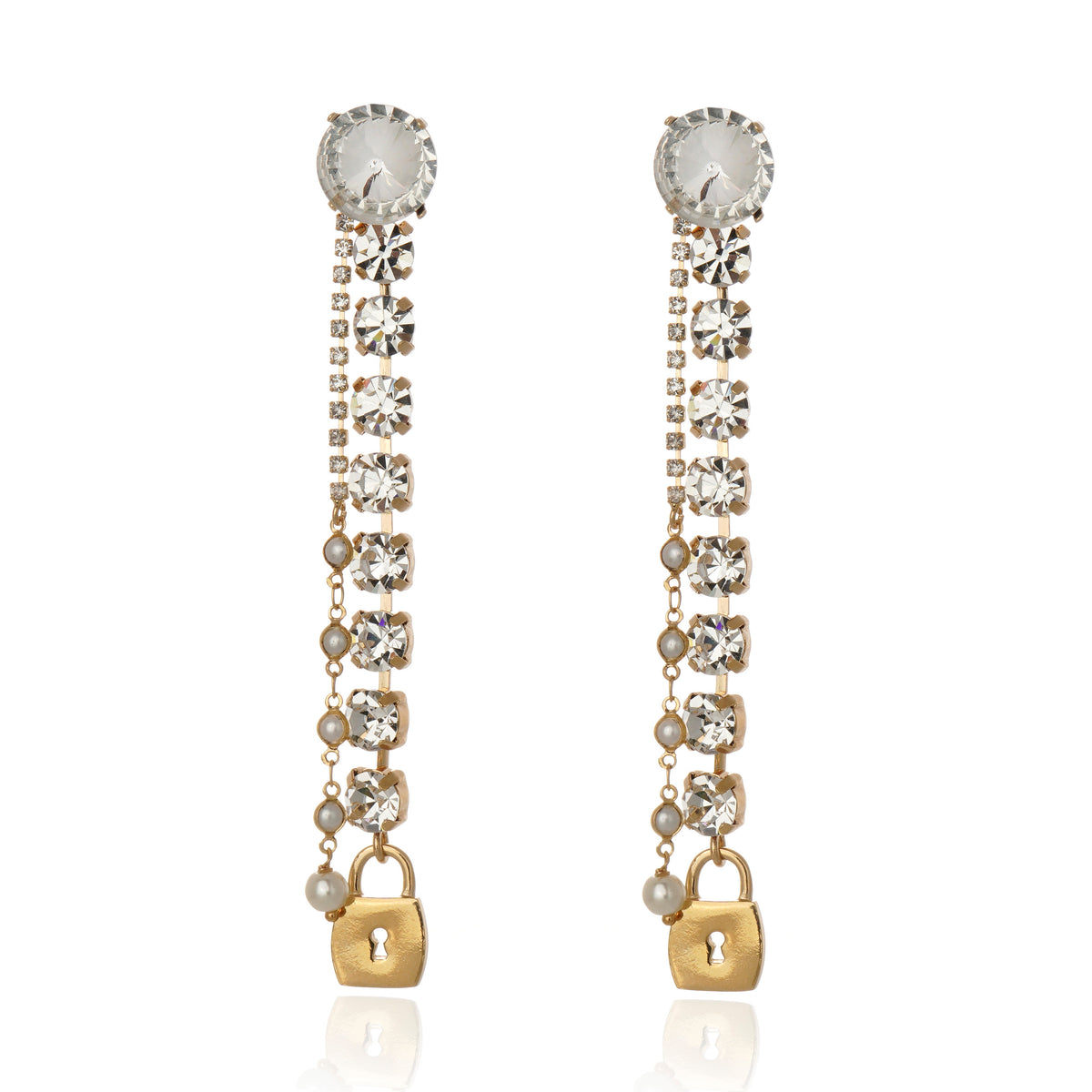 Rana Slim Earring Crystal Gold