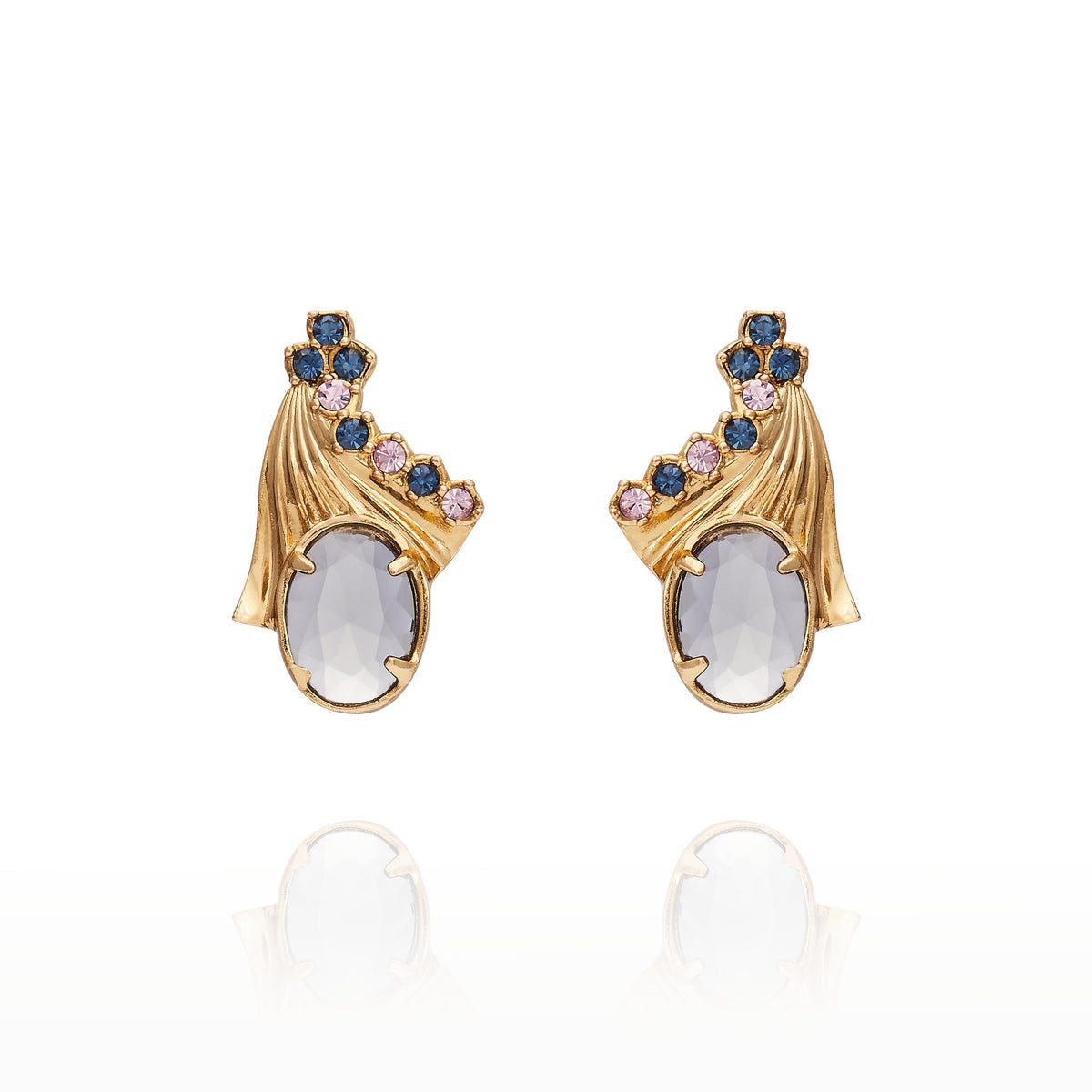Milano Oval Earring - Black Diamond