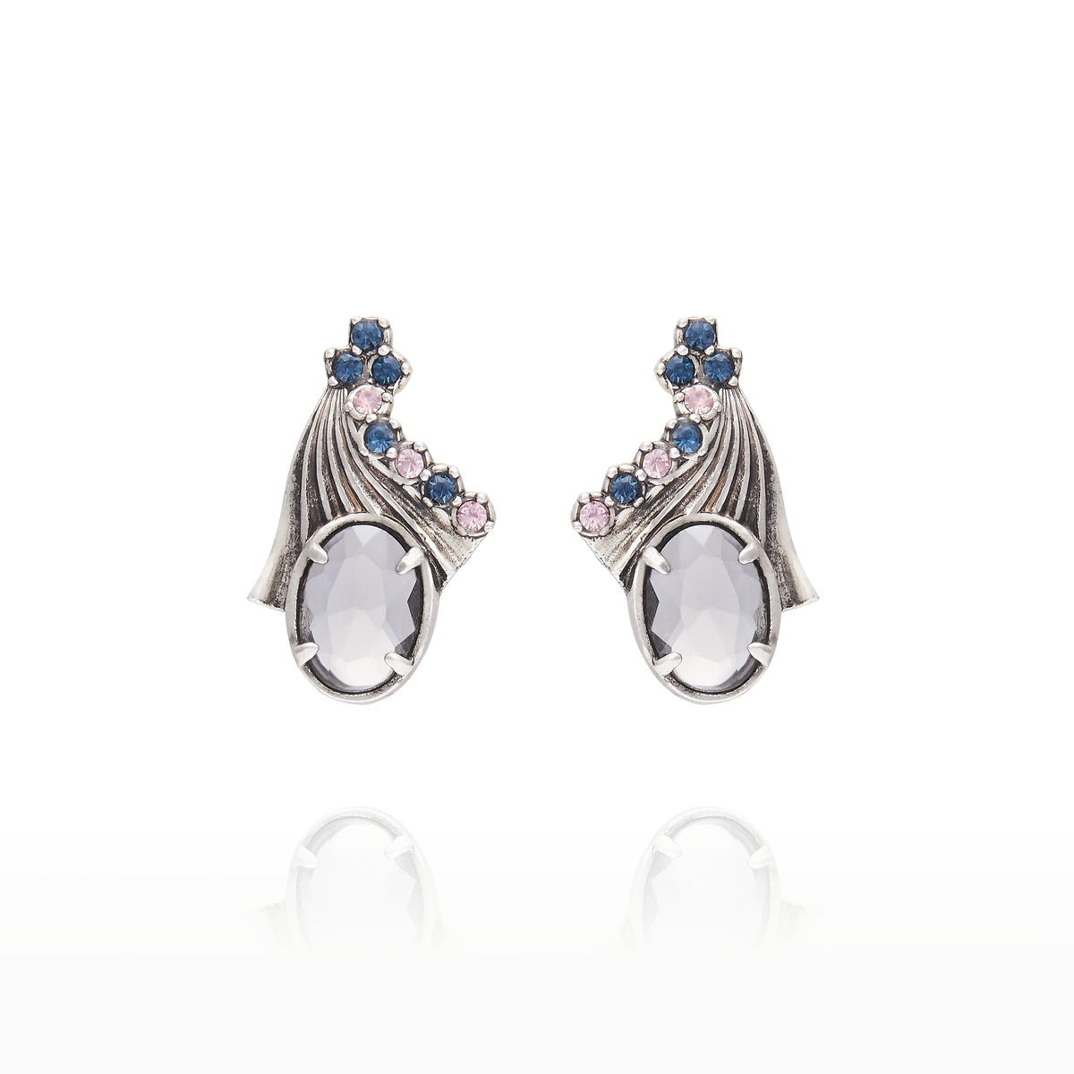 Milano Oval Earring - Black Diamond