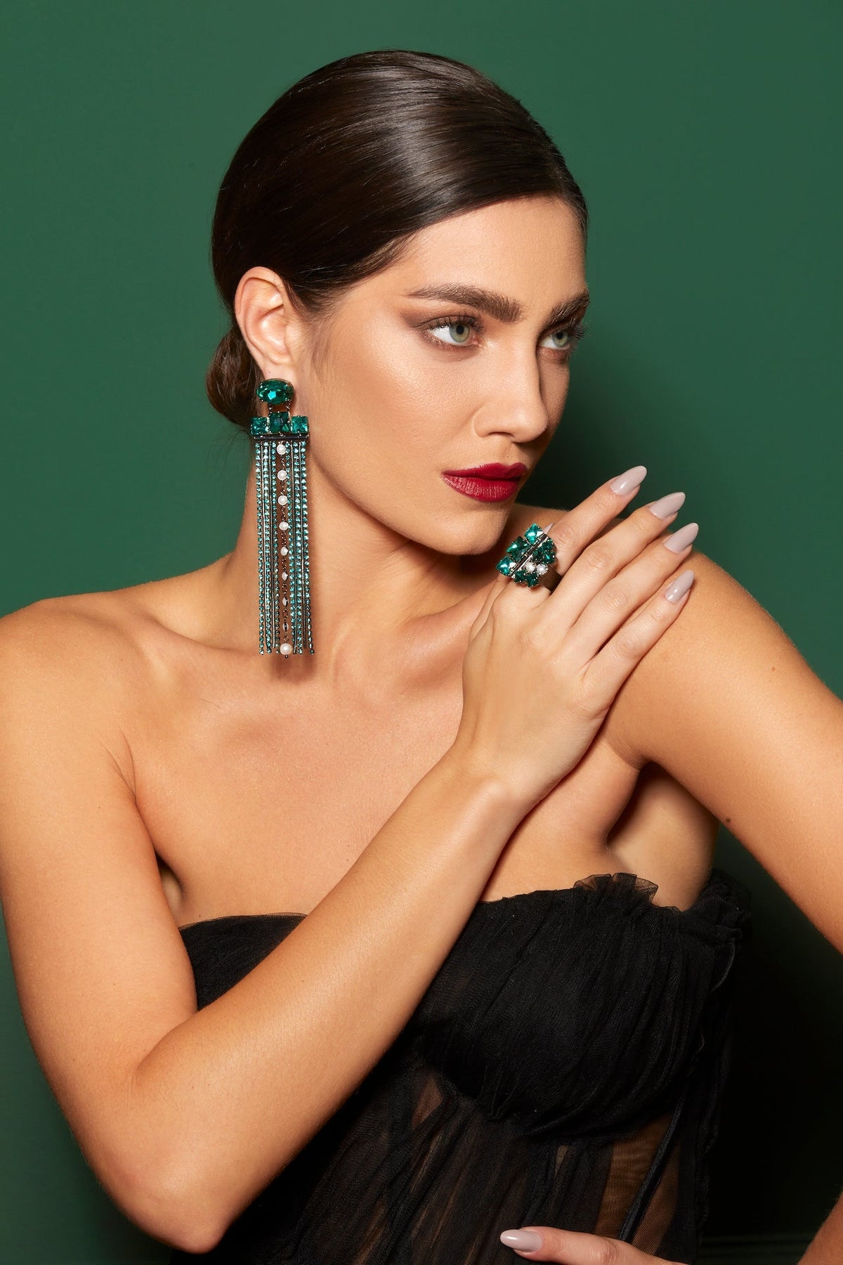 Girandole Earring Emerald