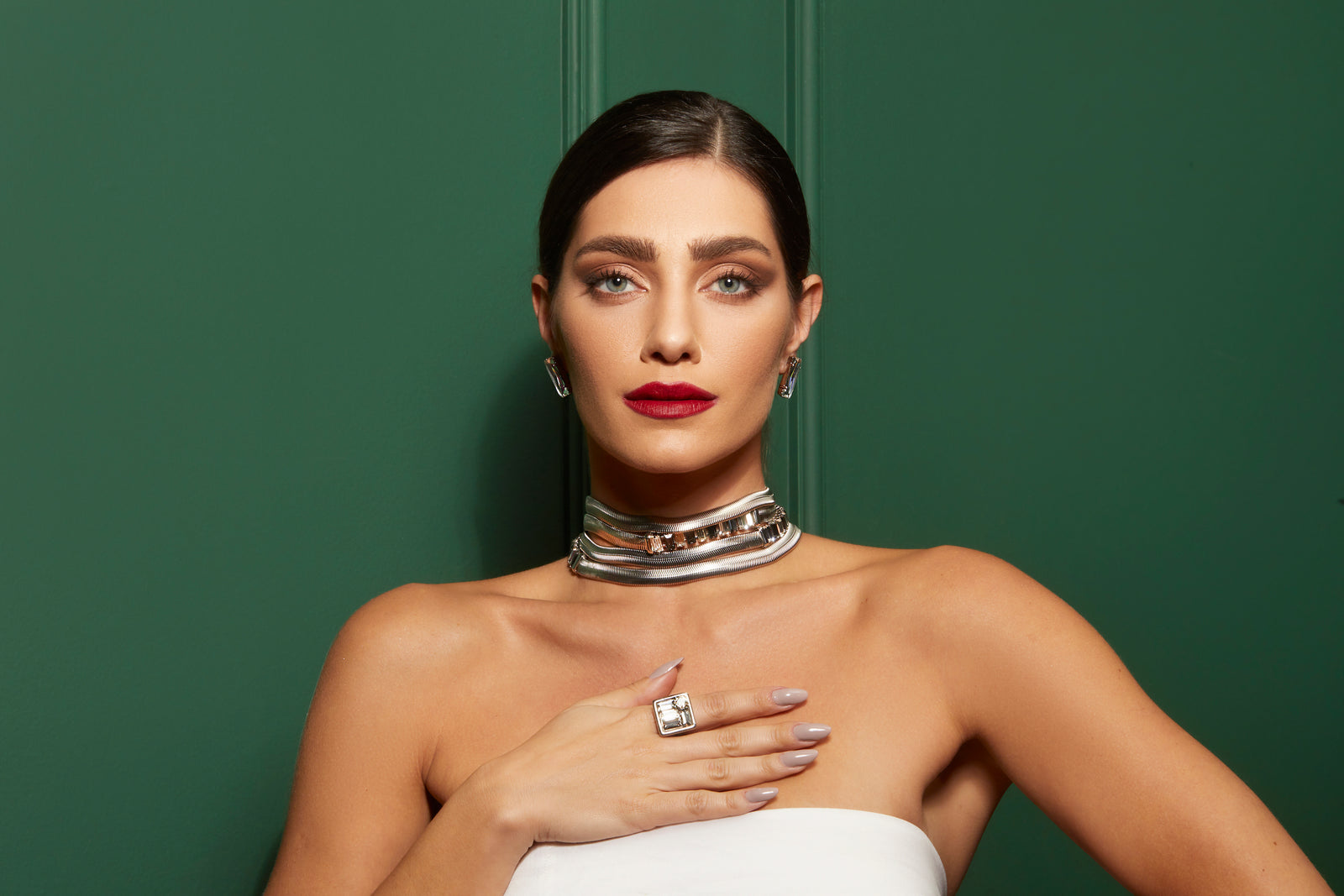 Master Chain Necklace Crystal Black Dimond 18K Gold Plated