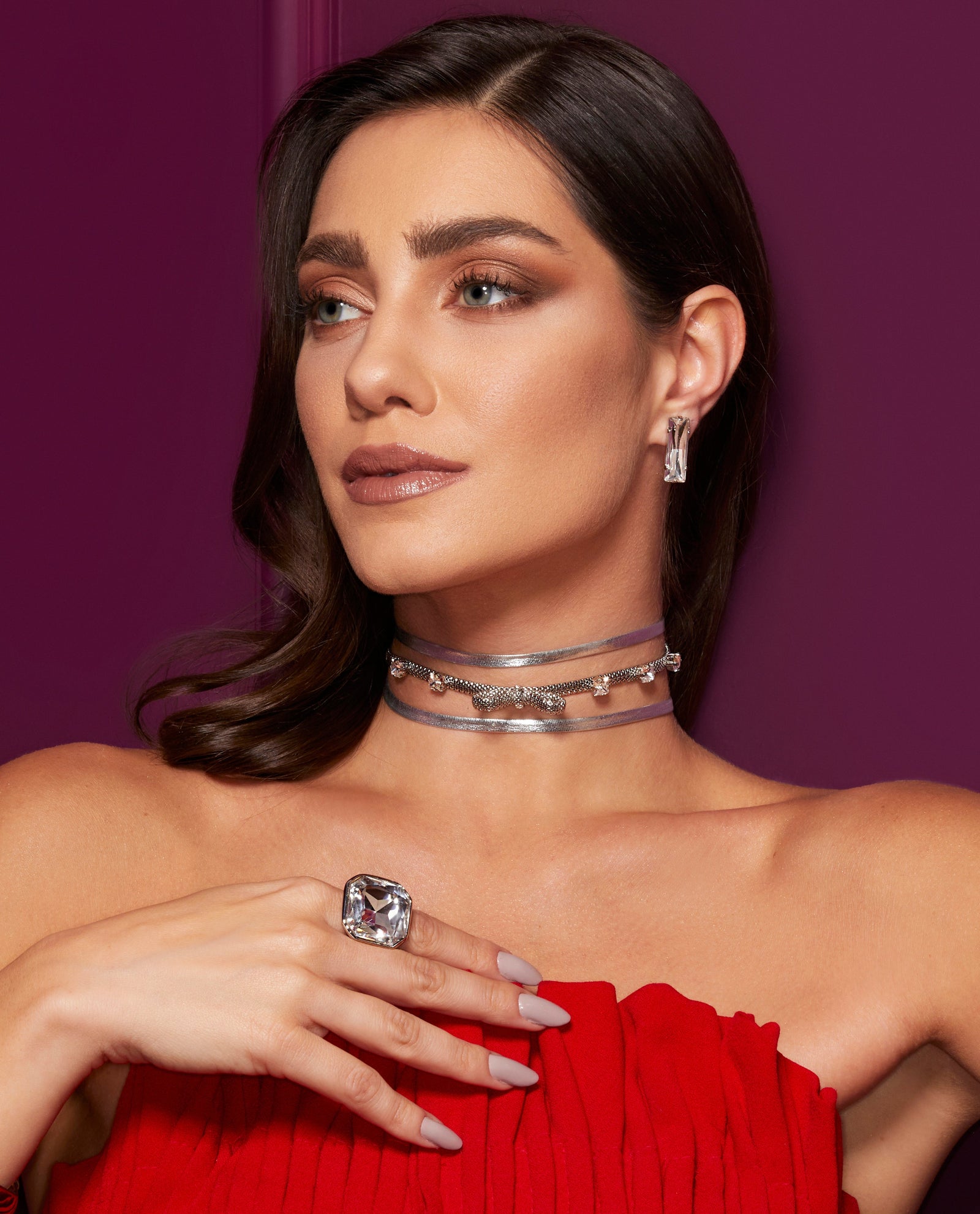 Grace Leather Choker Graphite