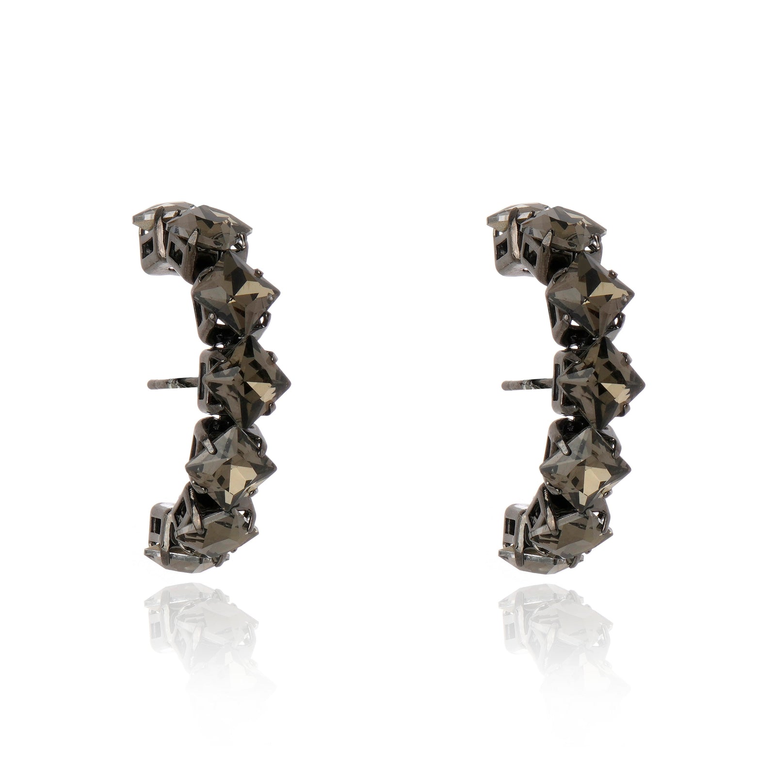 Lux Ear Cuff Black Diamond & Graphite Earrings