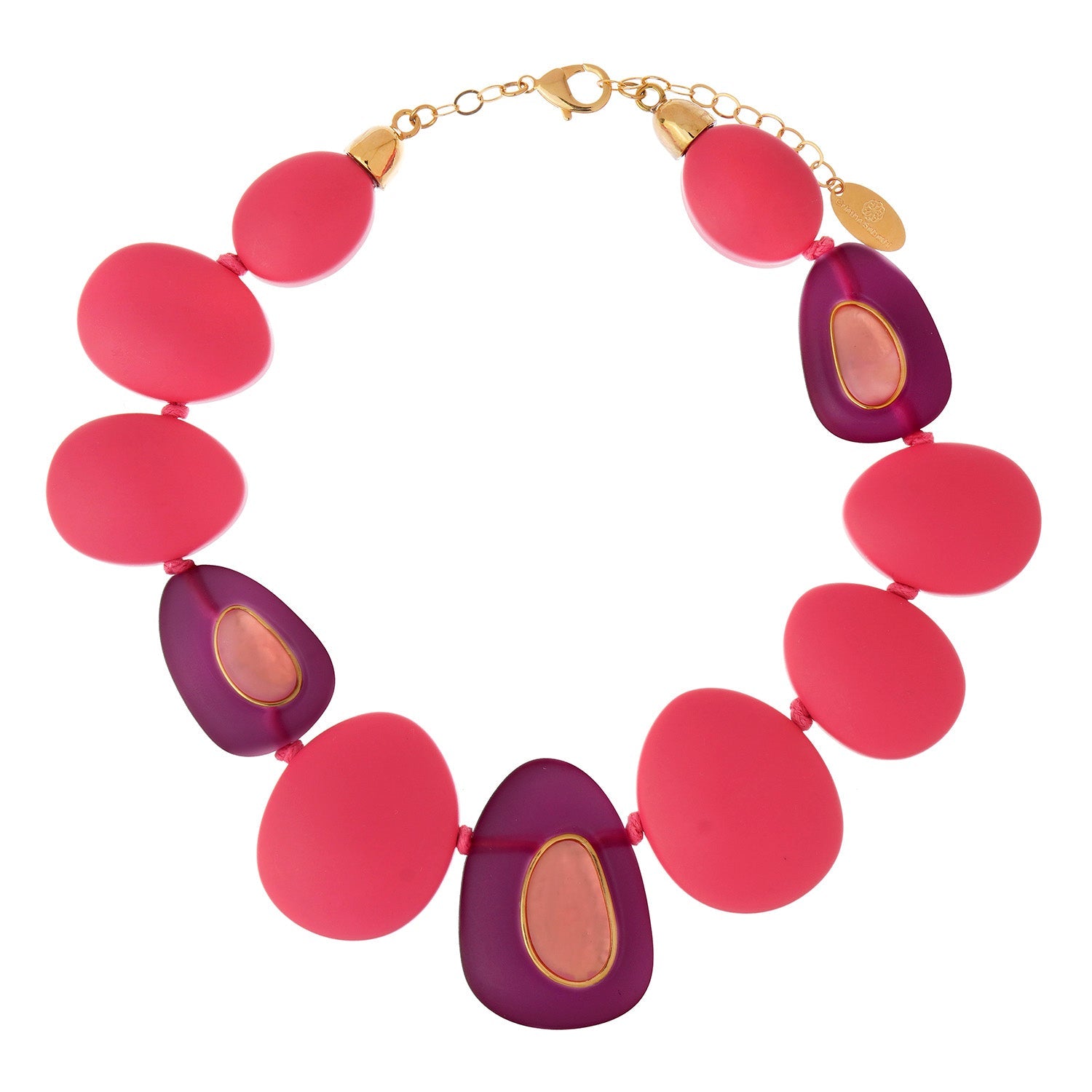 Drop Concept Resin Necklace - Pink