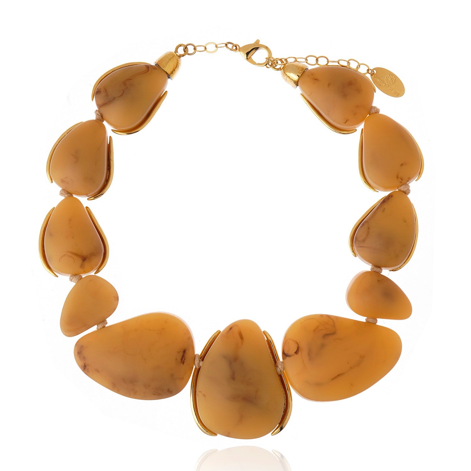 Organic Concept Resin Necklace - Beige