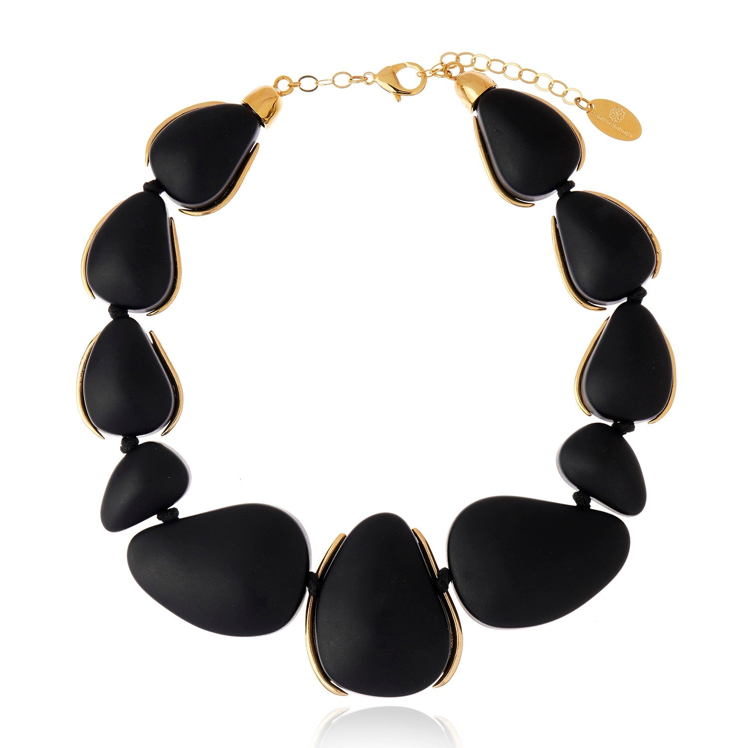 Organic concept Resin Necklace - Black