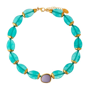 Resin Beads Necklace - Turquoise