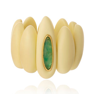 Resin Concept Bracelet - Green and Beige