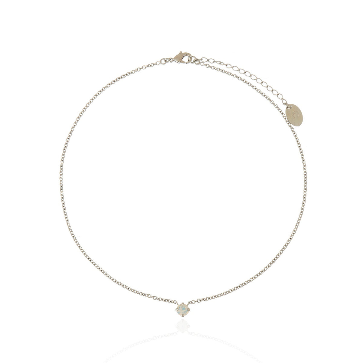 Ella Crystal Pendant - Moonstone Silver