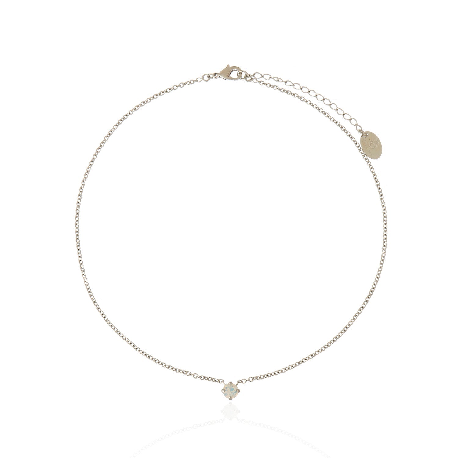 Ella Crystal Pendant - Moonstone Silver