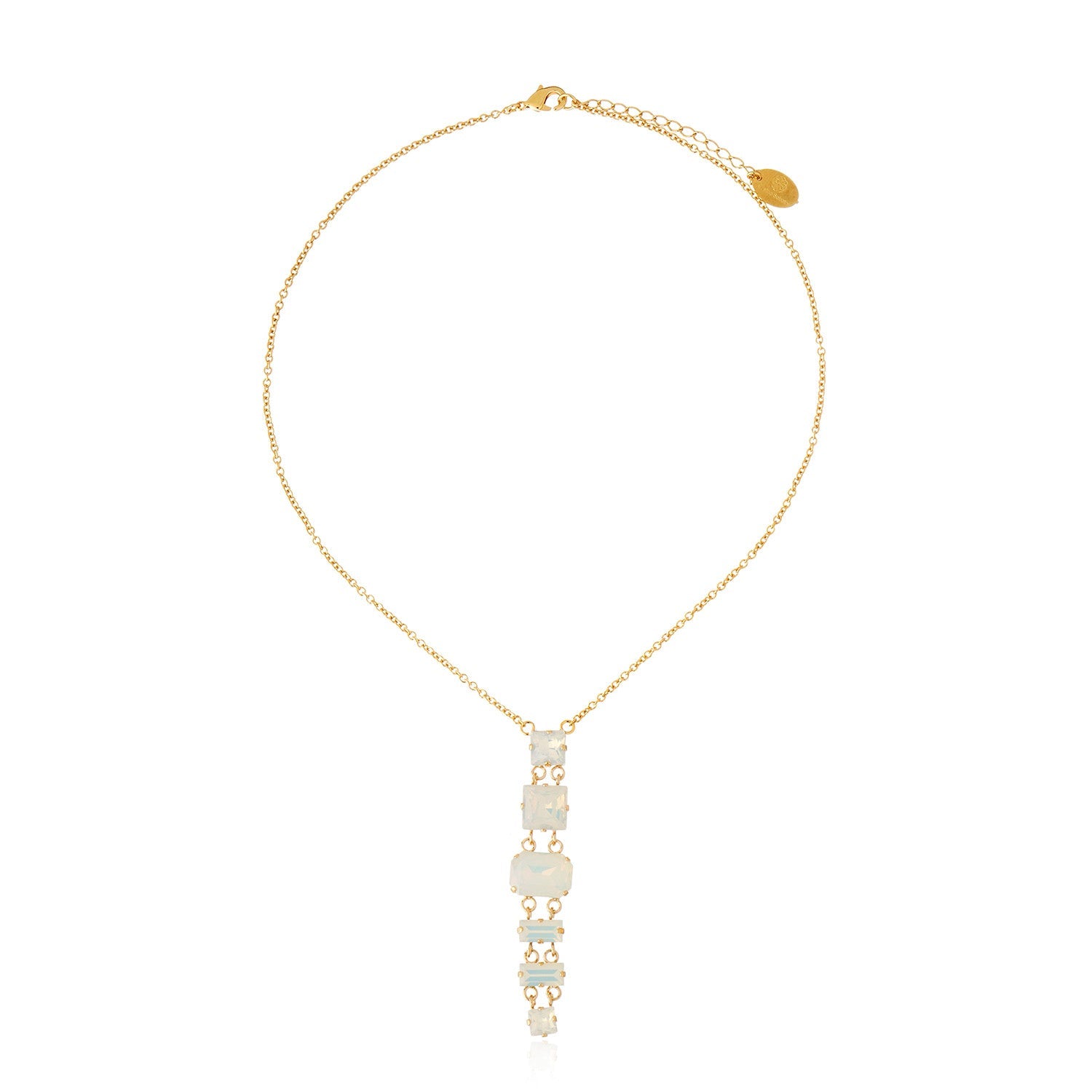 Ariana Drop Necklace - Moonstone Gold