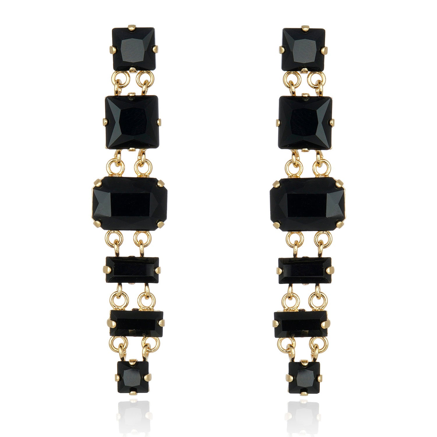 Ariana Drop Earrings - Black Gold