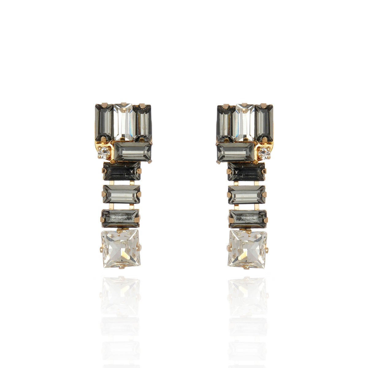 Mini Noble Earring Black Diamond Gold