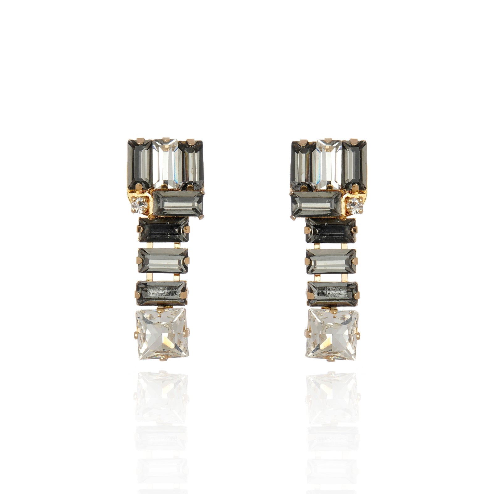 Mini Noble Earring Black Diamond Gold