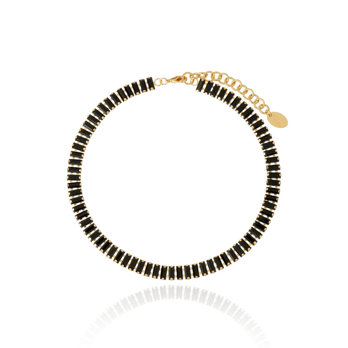 Erica Crystal Necklace - Black Crystal