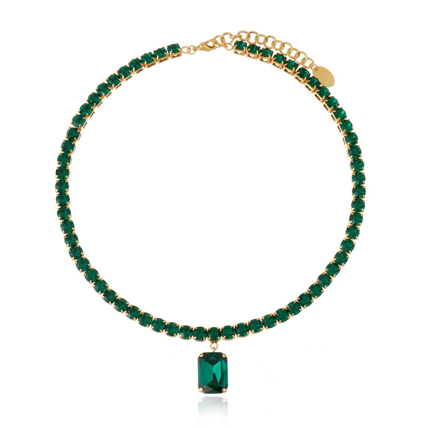 Valentina Necklace- Emerald Gold