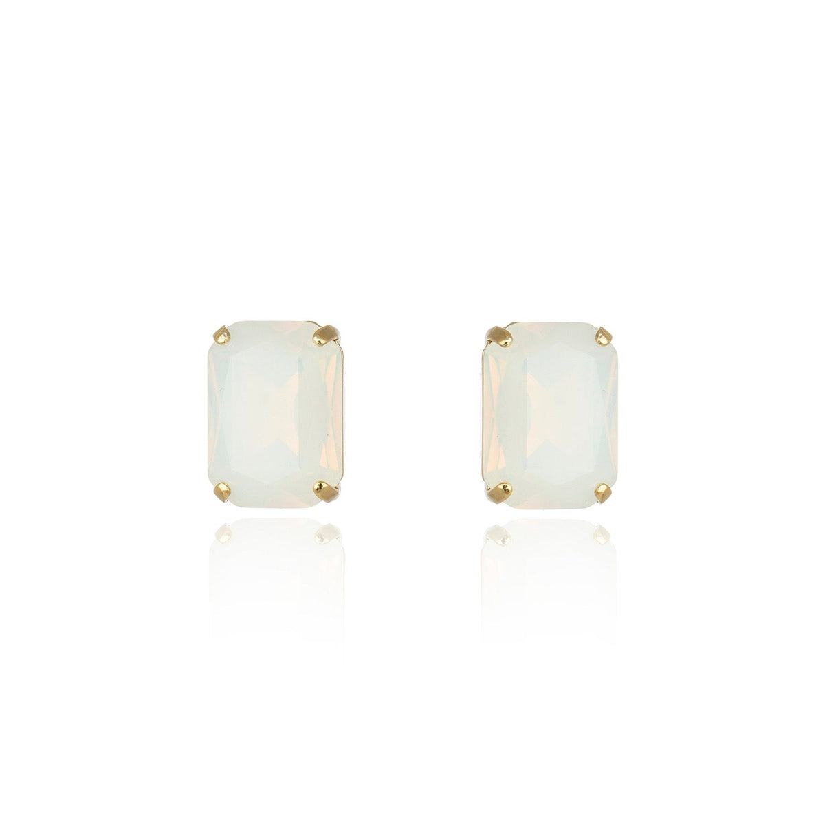 Valentina Crystal Stud - Moonstone Gold