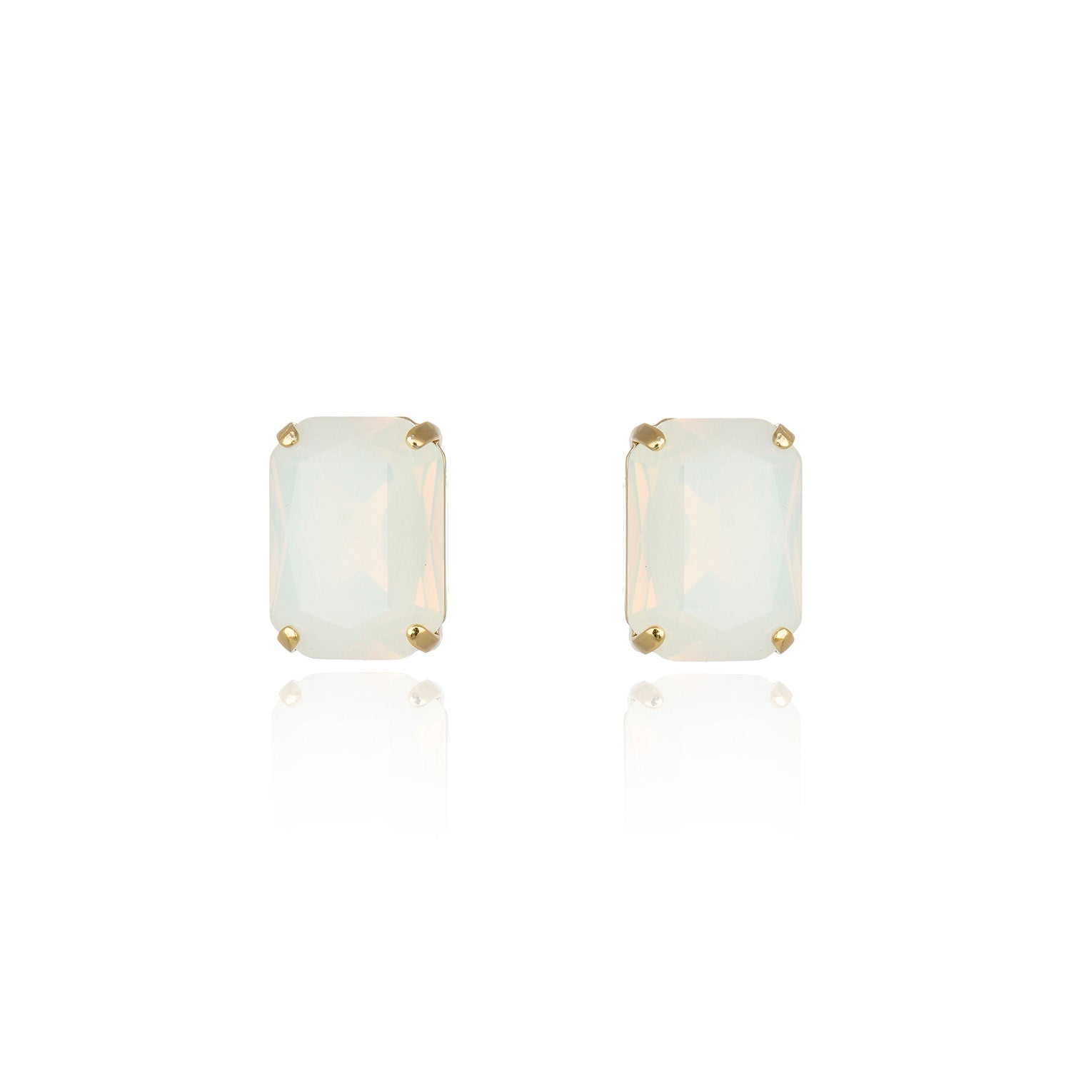 Valentina Crystal Stud - Moonstone Gold
