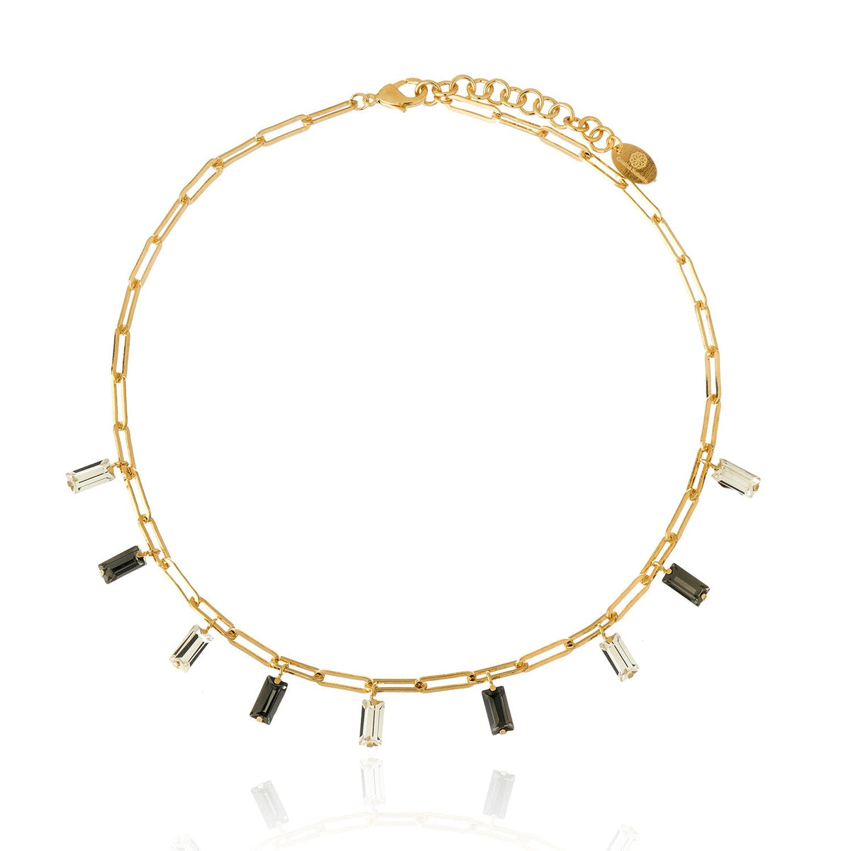 Harper Glitz Necklace - Black Diamond Gold