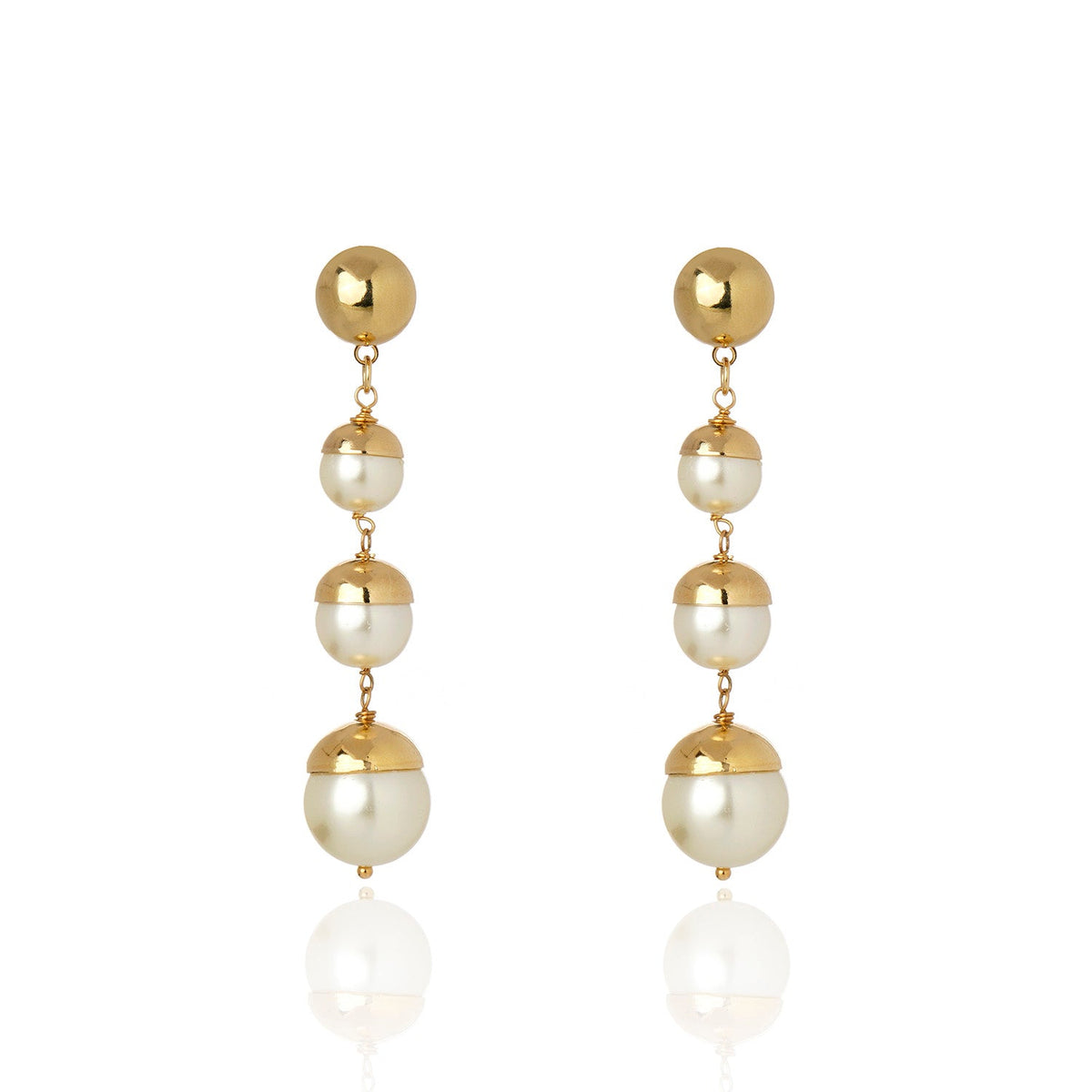Nix Earrings - Pearl Gold