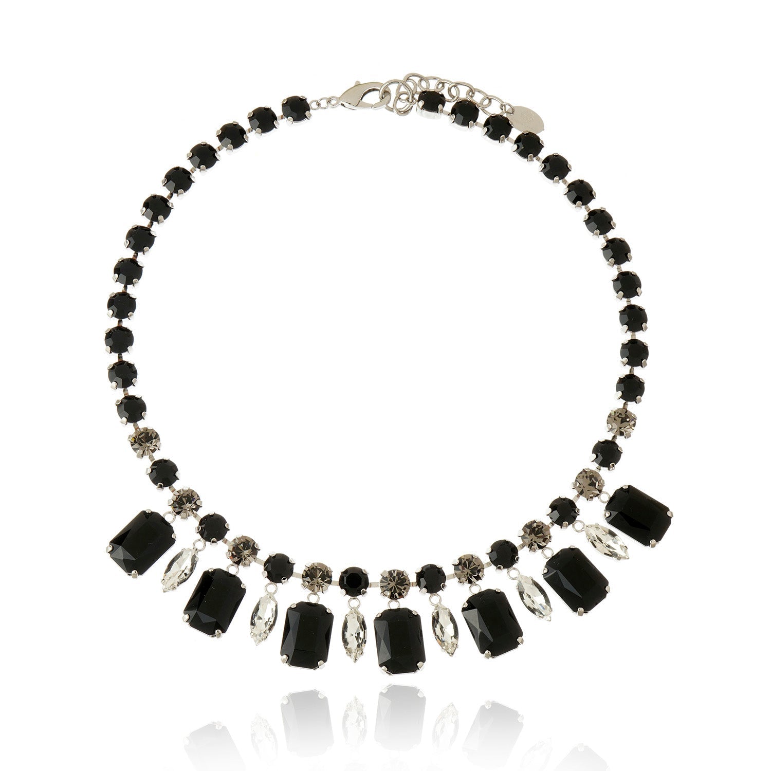 Lucida Necklace Crystal Black Diamond - Silver