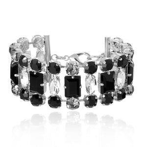Lucida Trio Bracelet Crystal Black Diamond - Silver