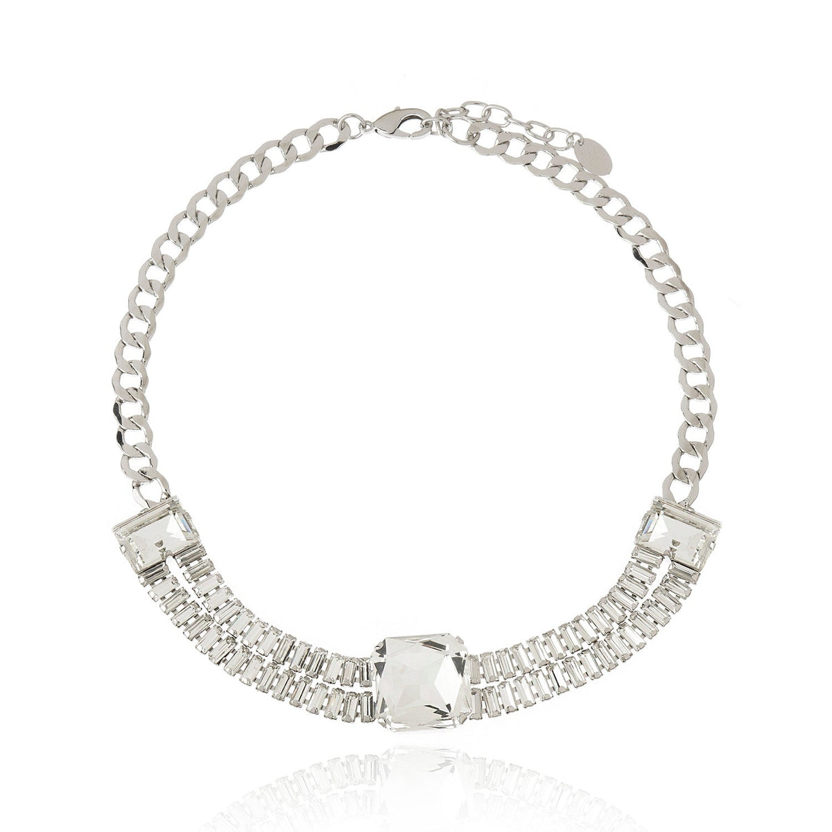 Lucida Stone Necklace Crystal - Silver