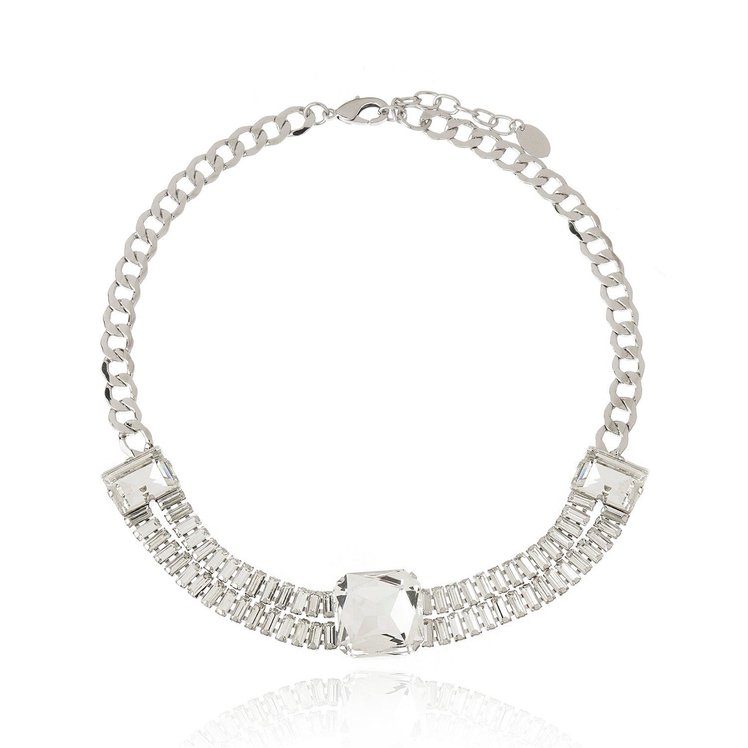 Lucida Stone Necklace Crystal - Silver