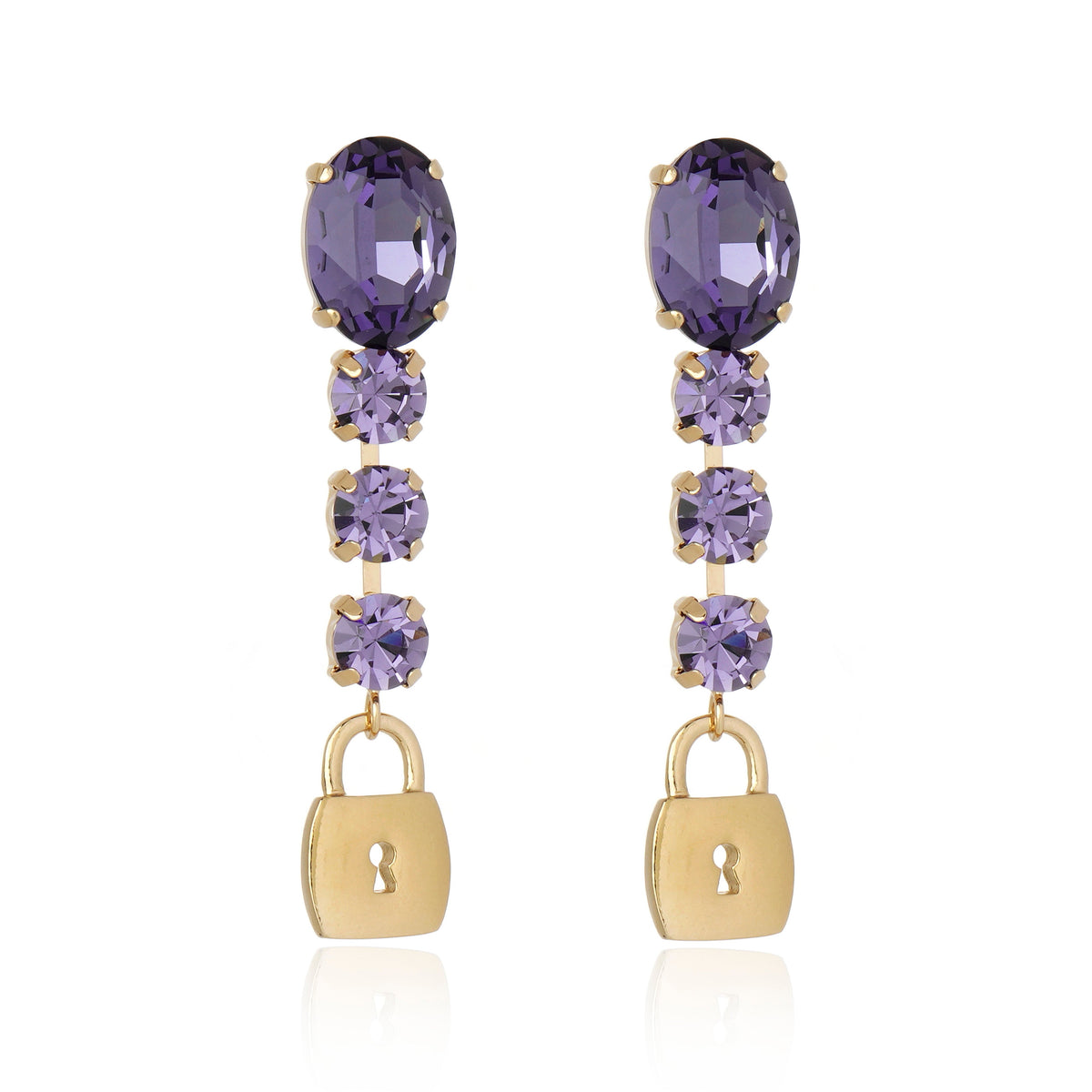 Rana Drop Earring Purple Gold
